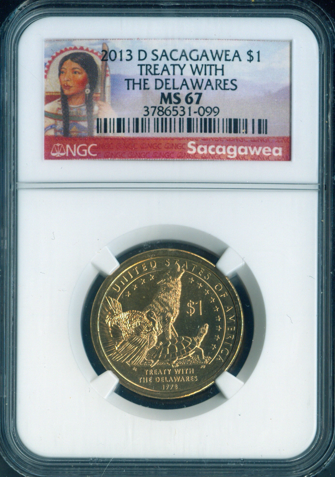 2013-D Sacagawea Dollar NGC MS67 Quality