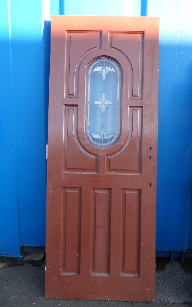 Hardwood Exterior Glazed Door Heavy Approx 78 x 30 Inches