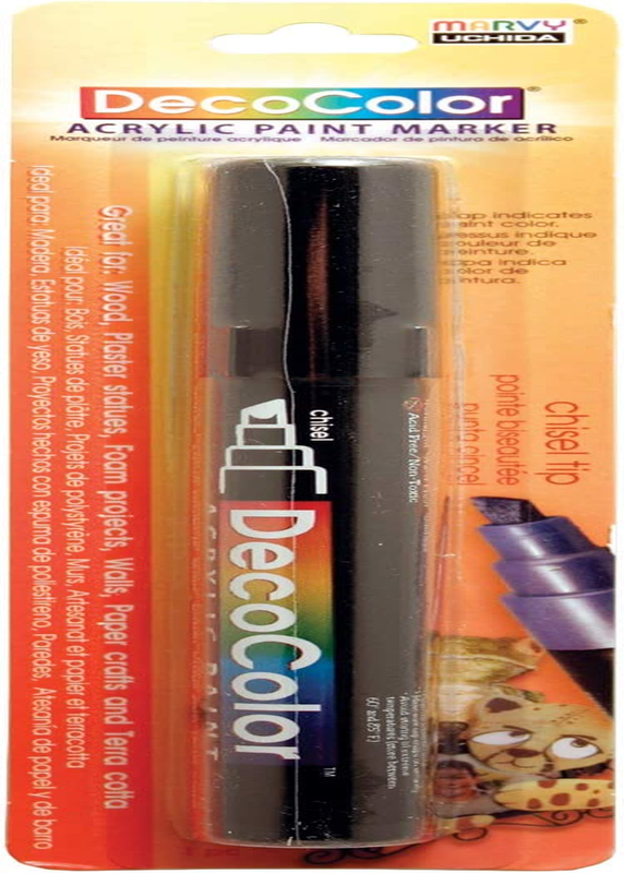 UCHIDA 315-C-1 Marvy Deco Color Chisel Tip Acrylic Paint Marker, Black