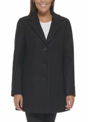 DKNY Women s Wool Blend Coat - 3 Button - Side Pockets- Size XL - $225 - NWT