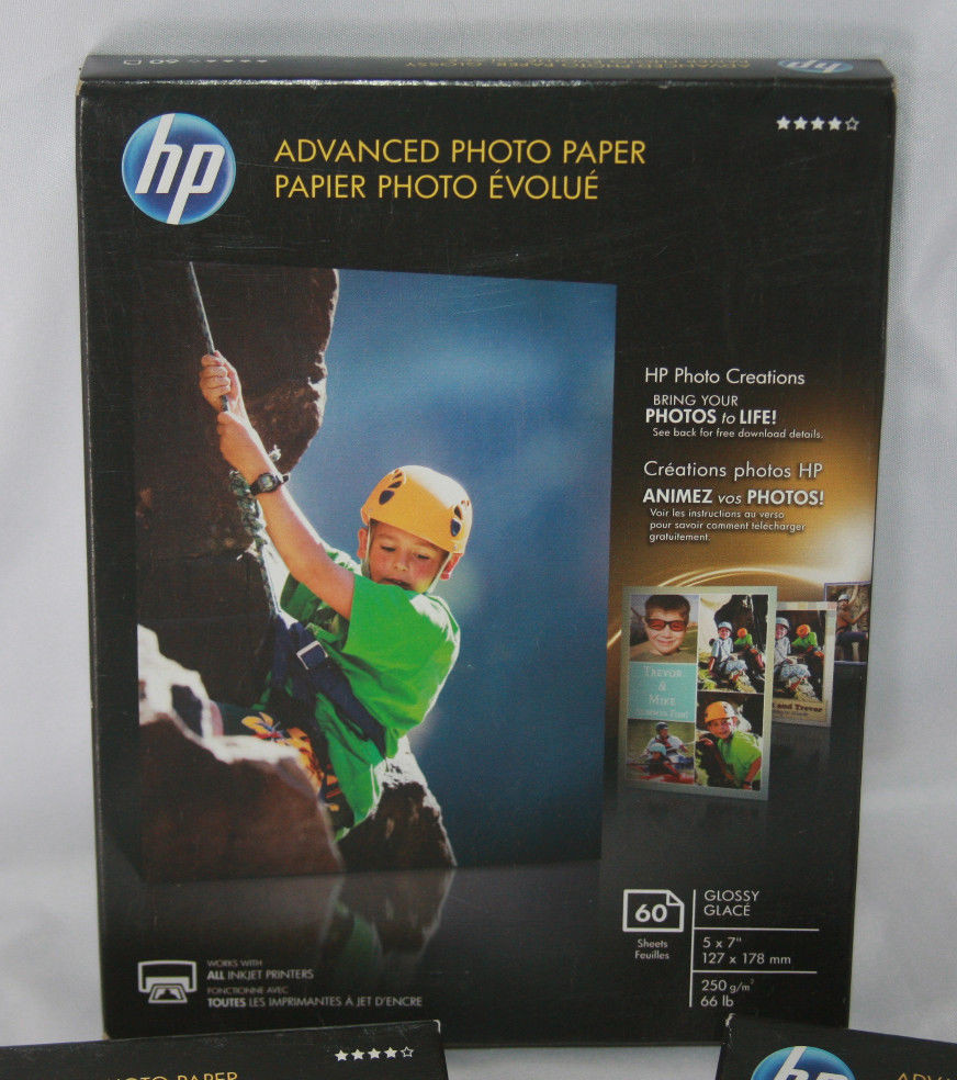 HP Advanced Photo Paper Glossy 66lb 4x6 (200 Sheets Total) 5x7 (60 Sheets)