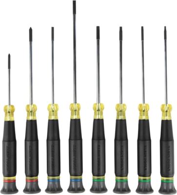 Klein Tools 85617 8-piece Precision Screwdriver Set, Slotted, Phillips, & TORX