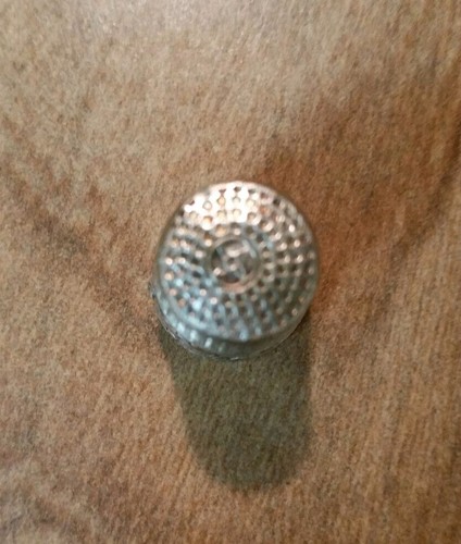 Silver Tone Thimble with Turtle & Swirl Design-Gold Tone Inside