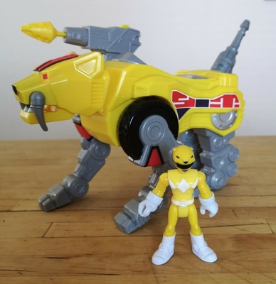 Imaginext Power Rangers Yellow Ranger & Sabertooth Zord Figure Missile