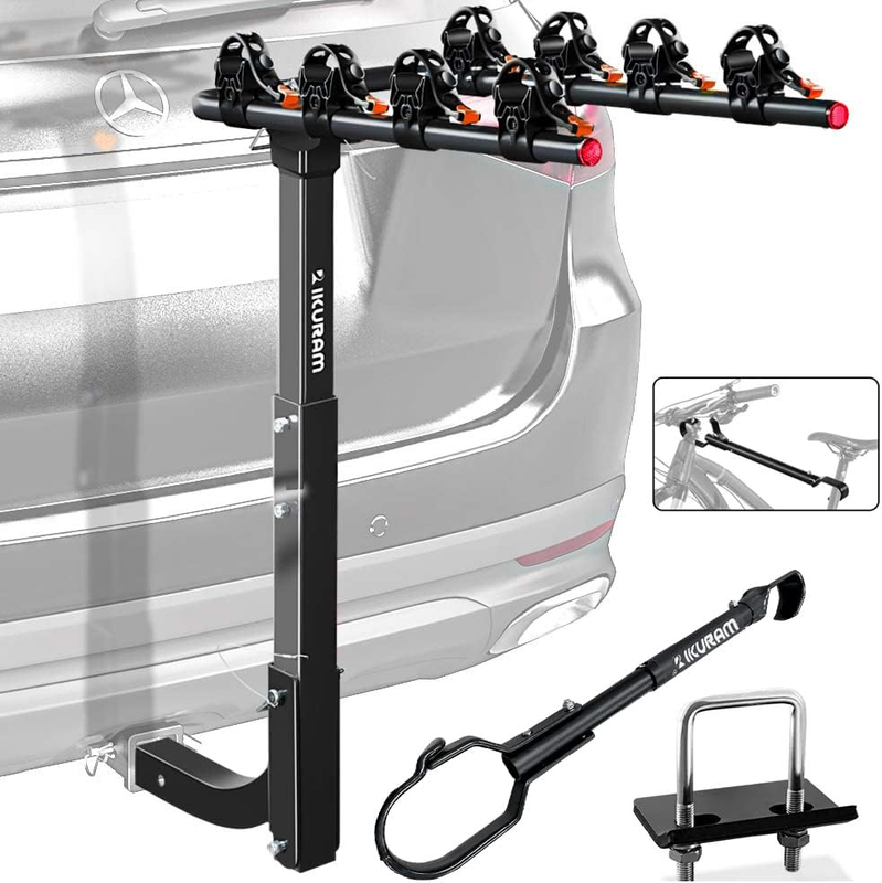 4 Bike Rack Bicycle Carrier Racks Hitch Mount Double Foldable Rack for Cars, Tru