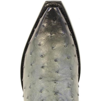 Pre-owned Los Altos Boots Los Altos Genuine Gray Ostrich Snip Toe Western Cowboy Boot D