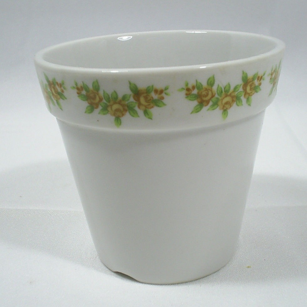 Porcelain Planter Vase Andrea By Sadek Floral Edge