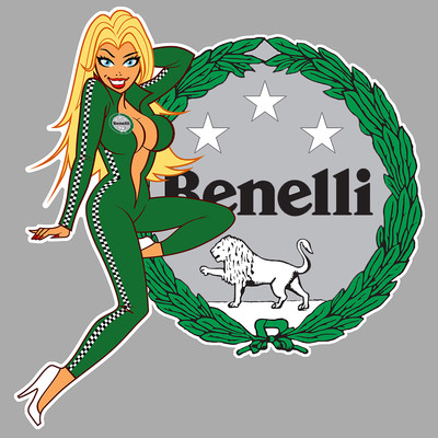 BENELLI right Pin up droite Sticker vinyle laminé