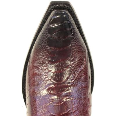 Pre-owned Los Altos Boots Los Altos Burgundy Genuine Snip Toe Ostrich Leg Western Cowboy Boot (d) In Red