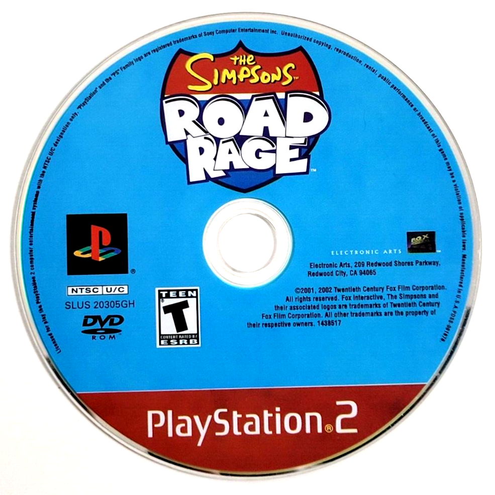 THE SIMPSONS ROAD RAGE - PS2 GAME - PLAYSTATION 2 GAME DISC THE SIMPSONS ROAD RAGE - PS2 GAME - PLAYSTATION 2 GAME DISC