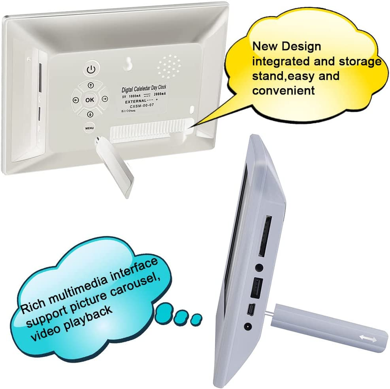 3 Colors Extra Large Impaired Vision Digital Clock with Day and Date for Elderly