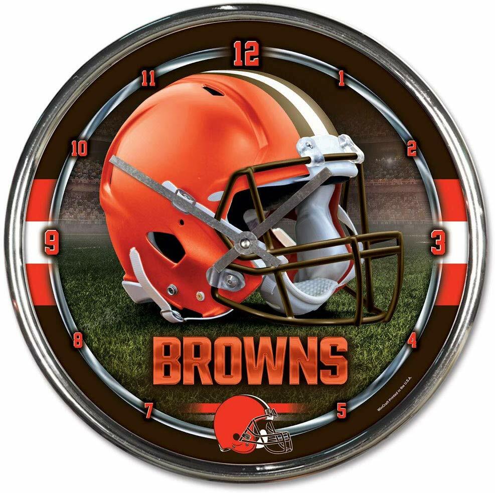 NFL Cleveland Browns Wanduhr Wall Clock Chrome Uhr Football