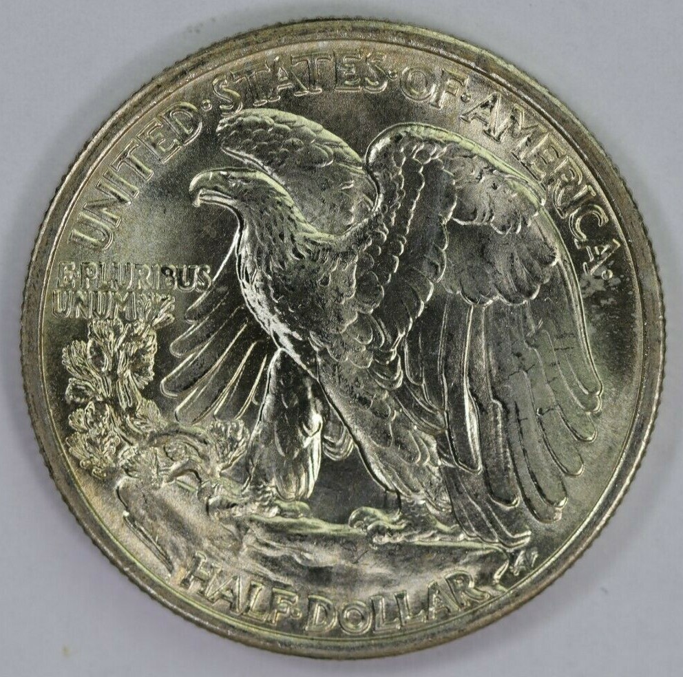 1934-P Silver Walking Half Dollar High Grade BU Lots of Luster Raw US Coin