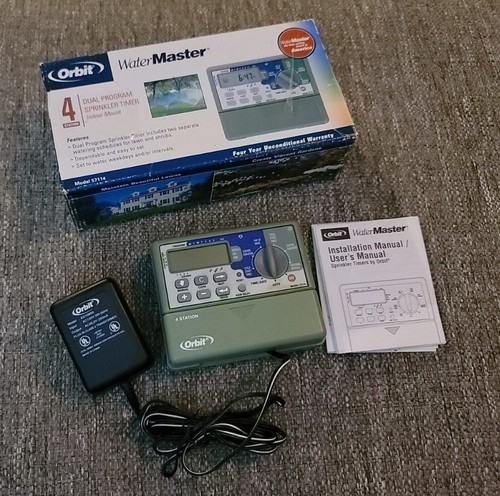 Orbit WaterMaster 57114 Green 4-Station Dual Program Sprinkler System Timer