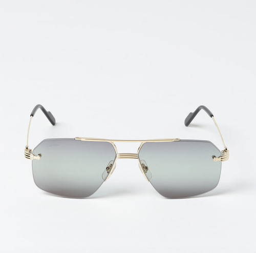 Pre-owned Cartier Ct0426s-003 Gold Gold Violet Sunglasses In Purple