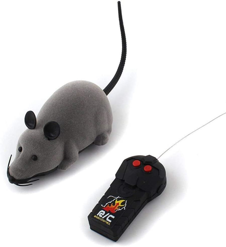 Electronic Remote Control Rat RC Plush Rat Toy for Cat Dog (Gray)