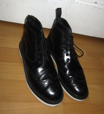 Loake black brogue boots 2025