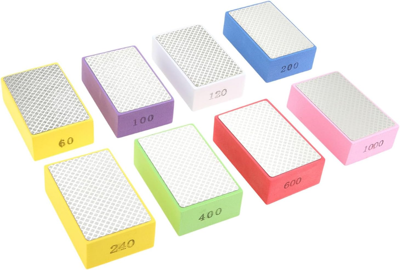 8 Pack Diamond Hand Polishing Pads,Diamond Sanding Pads with Foam Backing