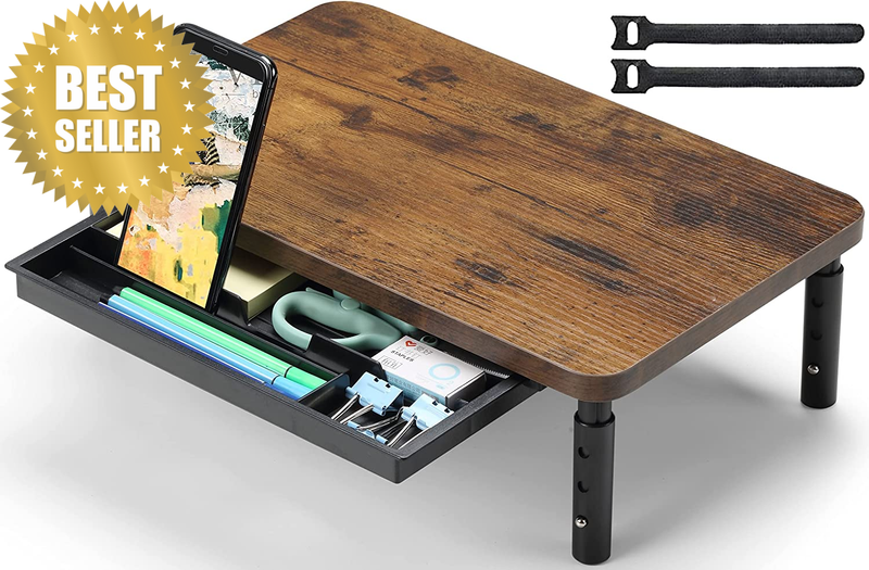 Monitor Stand Riser, 3 Height Adjustable Desktop Stand with Storage Drawer for P