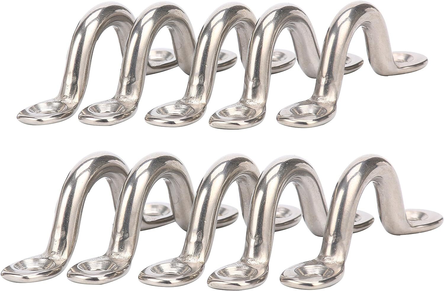 10 PCS Stainless Bimini Boat Top PAD Eye, Eye Straps, Tie Down, Kayak Deck Loops