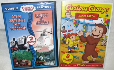 New Thomas the Train 2 DVD Double Feature Curious George Dance Party 8 Shows