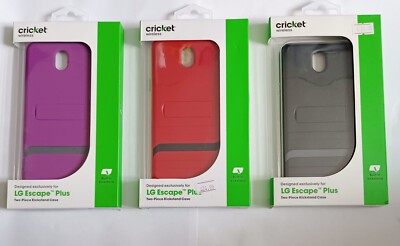 Cricket Wireless LG Escape Plus kickstand And Holster Phone Case  Black