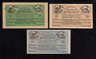VICHDORF - AUSTRIA NOTGELD -    10, 20, 50 Heller