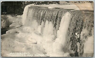 JACK FROST ARCHITECTS & BULDERS ADVERTISING REAL PHOTO POSTCARD RPPC ANTIQUE 
