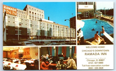 Postcard Chicago's Downtown Ramada Inn, IL Multiview J166