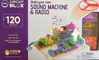 NEW! E-Blox Circuit Blox Sound Machine Radio 120 Projects STEM Building Bricks