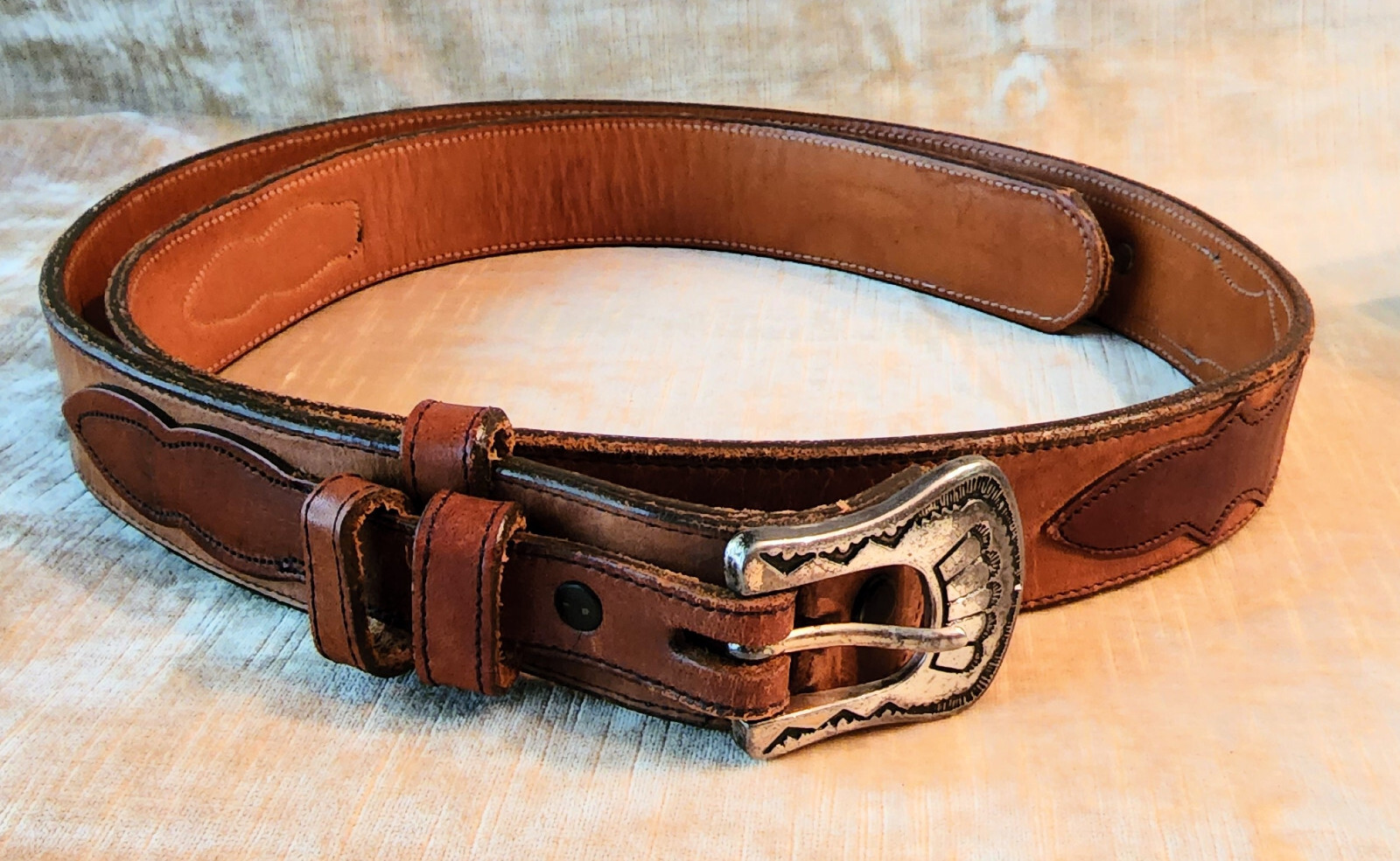 Vintage BRAZOS JOE Belt Co Men's Western Leather Belt sz 42 Vintage BRAZOS JOE Belt Co Men's Western Leather Belt sz 42