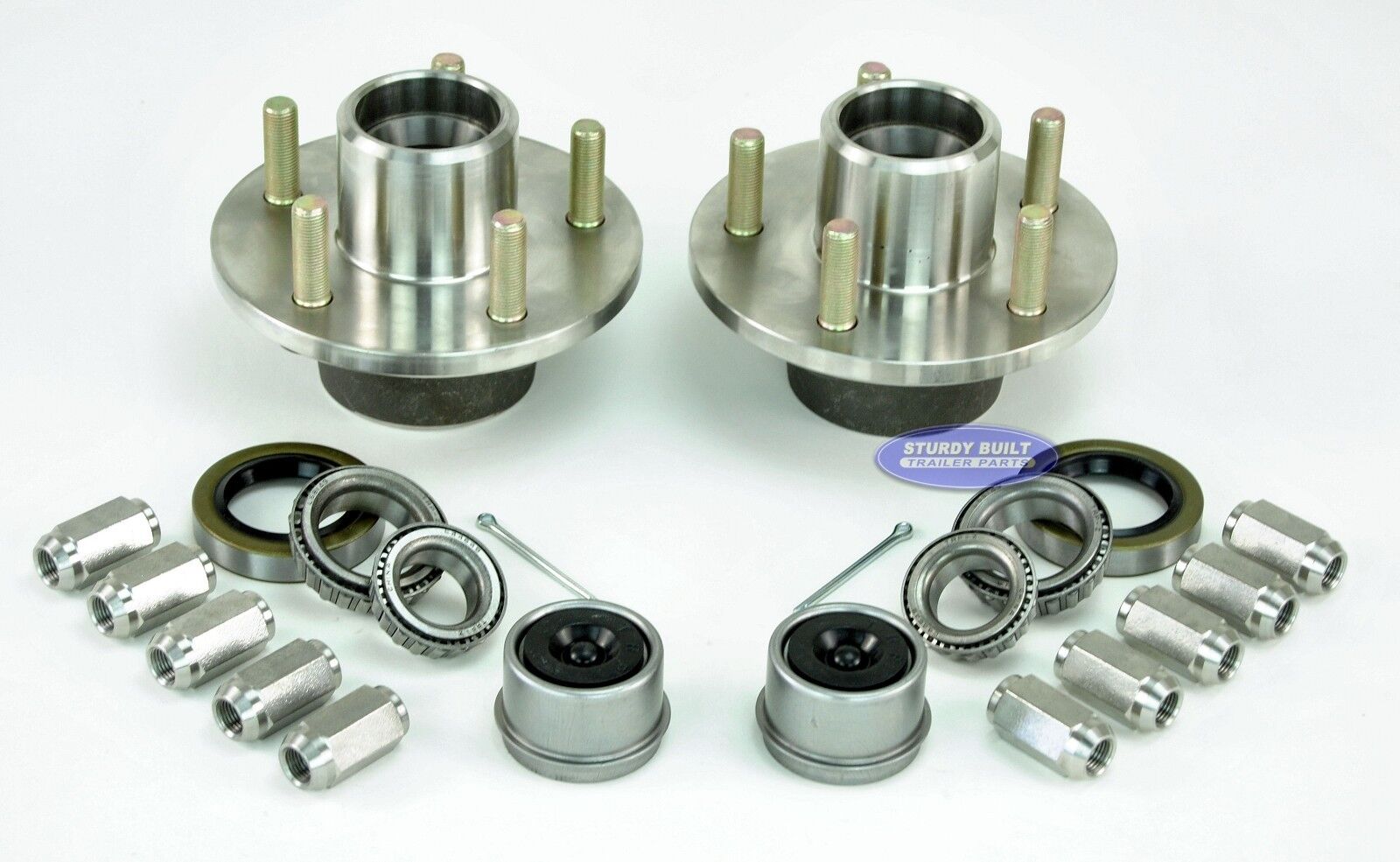 (2)Boat Trailer Stainless Steel Hub Kits 5 Lug 1 1/16" x 1 3/8