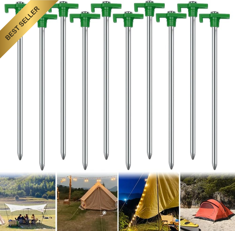 20Pcs Tent Pegs,  7Inch Non-Rust Family Pop up Household, Heavy Duty Galvanized