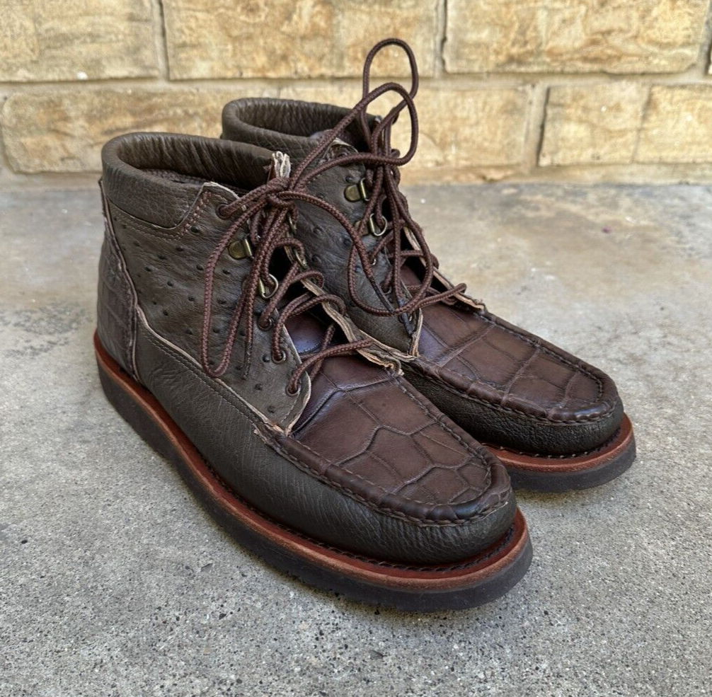 Russell Moccasin Chukka Hiker Exotic alligator Ankle Boot Russell Moccasin Chukka Hiker Exotic alligator Ankle Boot
