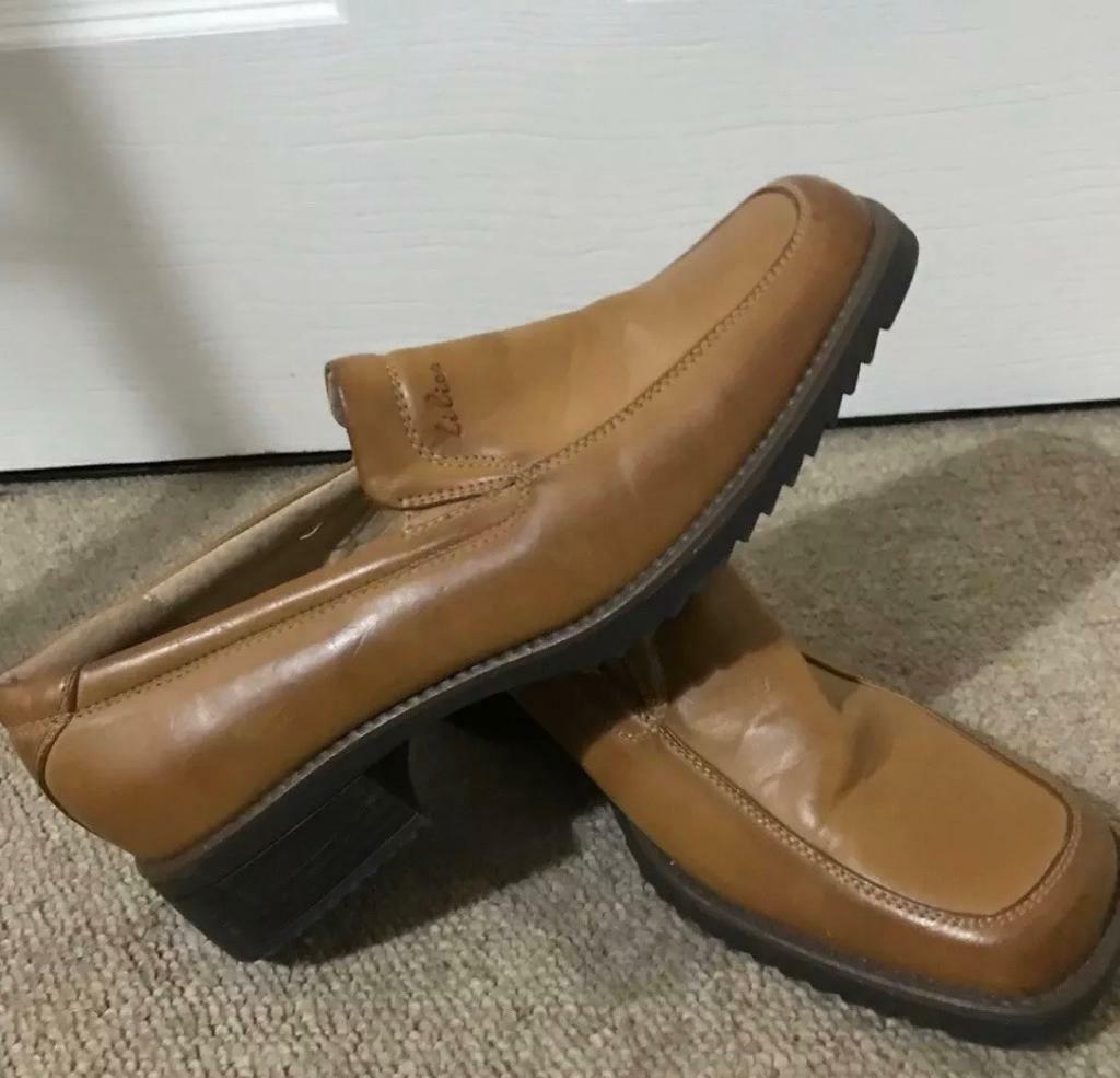 Womens Comfortable Brown Real Leather Flat Shoes Work Office