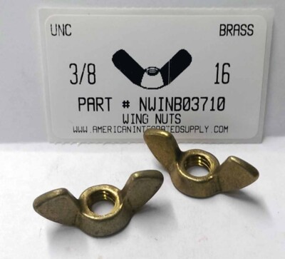3/8-16 Wing Nuts Solid Brass (3)