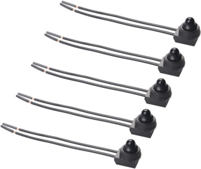 5Pcs Push Button Switch 12V Wired RV Waterproof On-Off Micro Light Toggle Swi...