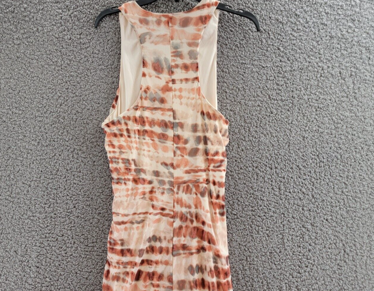 Bar III Tie-Dyed Midi Dress Womens M Red Canyon Combo Ruched Scoop Neck Pullover - Picture 10 of 15