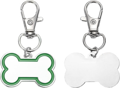 2 Set Pet ID Tags Bone Shape, 30X20Mm Metal Personalize Engrave