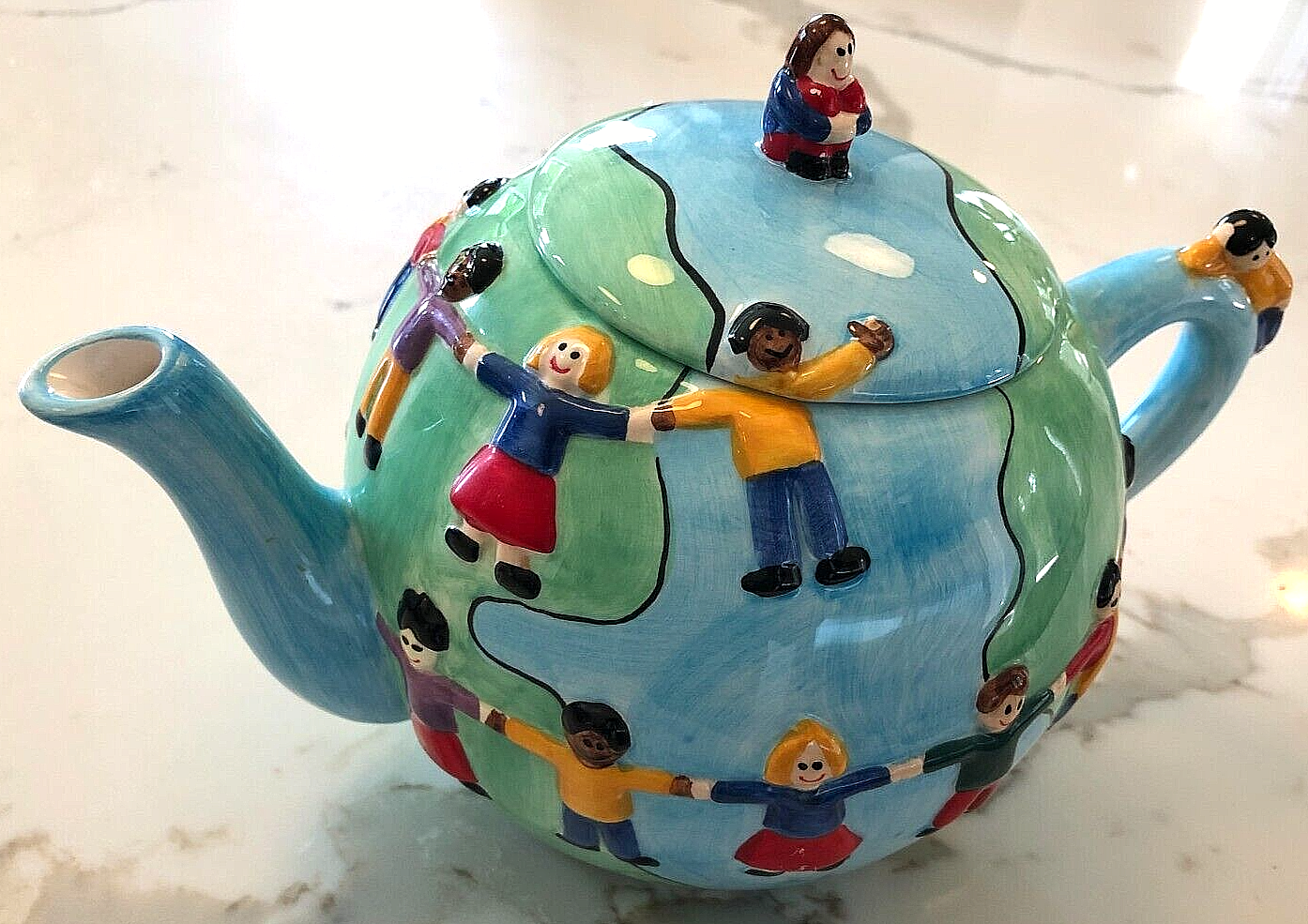 Save The Children Hand Painted Teapot Collectible Centrum