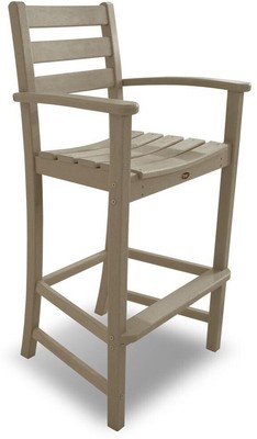 Outdoor Patio Bar Arm Chair 300 lb. Weight Capacity Sand Castle Frame Plastic