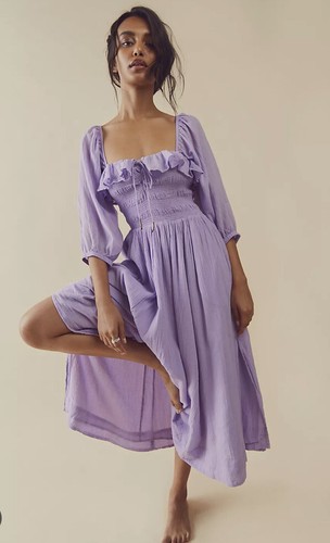 

Милое летнее платье миди с квадратным вырезом и сборкой Rare Free People Oasis, Thistle path