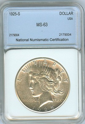1925-S SILVER PEACE DOLLAR  NICE UNCIRCULATED