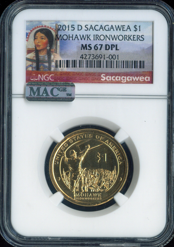 2015 D SACAGAWEA DOLLAR NGC MS67 DPL MAC SPOTLESS RARE .