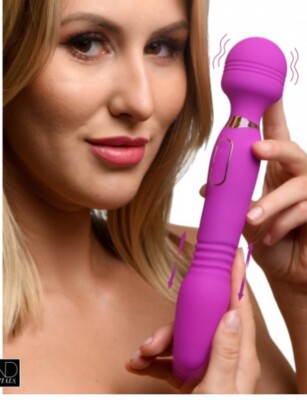 Ultra Dual 2 in 1 Deluxe Vibrating Silicone Massage Wand Massager Full Body Rech