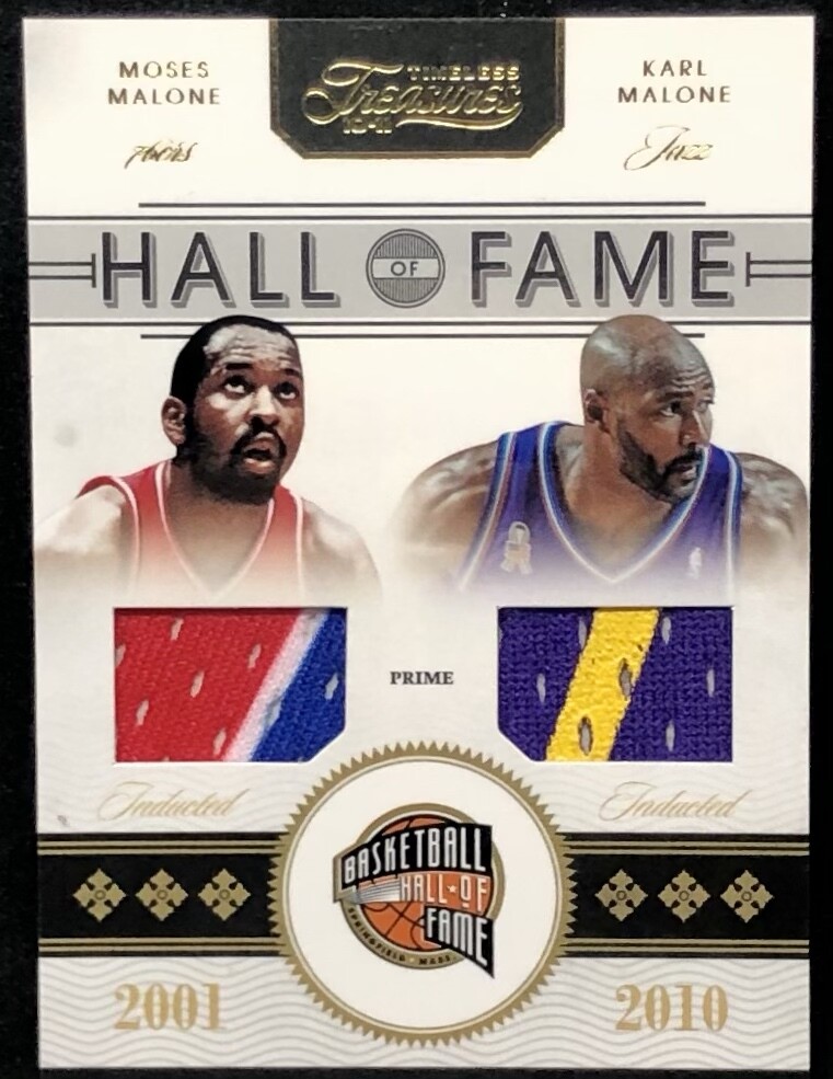 MOSES / KARL MALONE 10-11 Panini National Treasures HALL OF