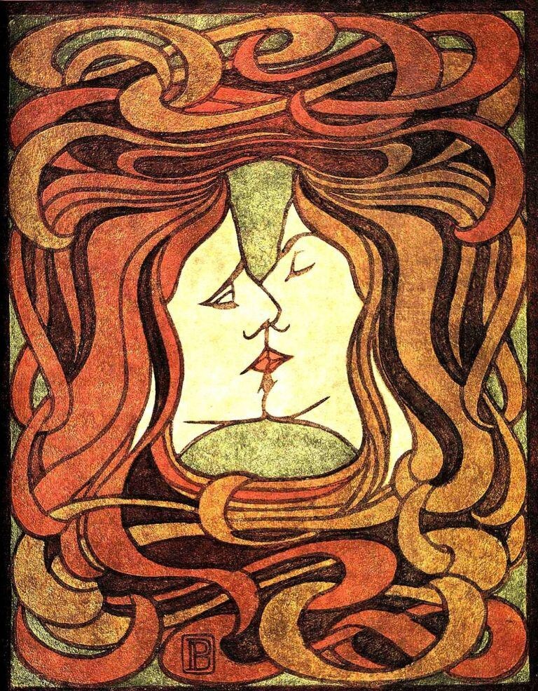 The Kiss : Paul Berthon : 1901 : Art Print