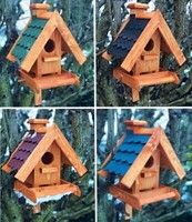 DARLUX Handgefertigtes Rechteckiges Vogelhaus Futterstelle Vogelhäuschen
