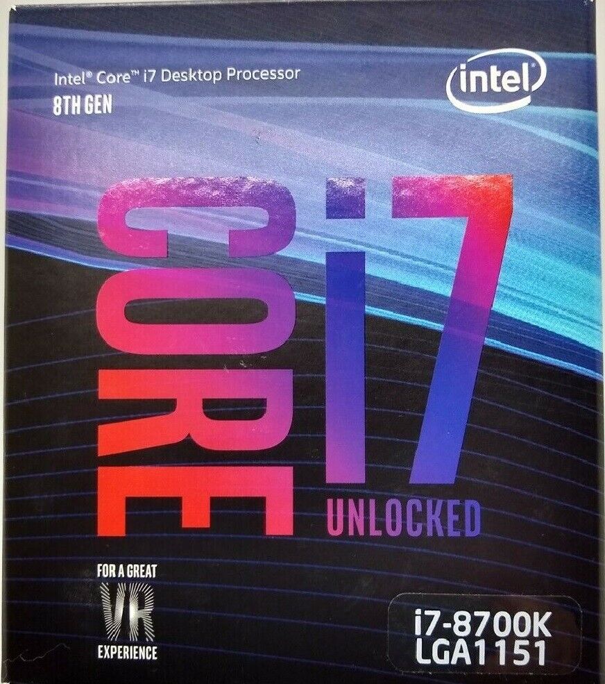 Intel Core i7-8700K 3.7 GHz 6-Core 12M cache LGA 1151 Intel Core i7-8700K 3.7 GHz 6-Core 12M cache LGA 1151