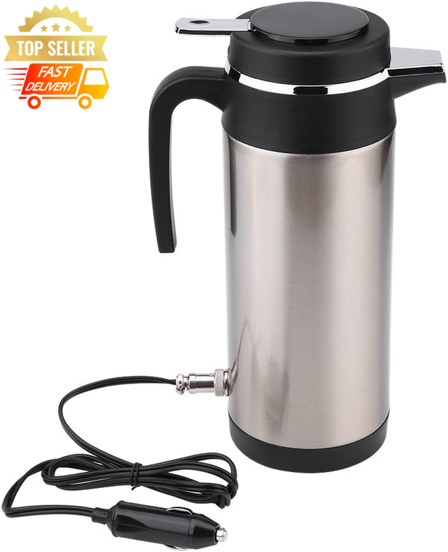12V Travel Kettle 1200ml Stainless Steel Mug Coffee Tea Warmer Car Heater